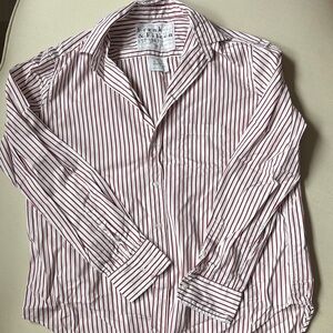 Frank & Eileen White Shirt with Red Pinstripes